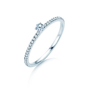 Engagement ring Classic Pavé in 18K white gold with diamonds 0.30ct G/SI