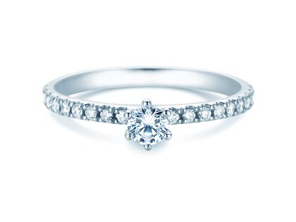 Engagement ring Classic Pavé in 18K white gold with diamonds 0.40ct G/SI