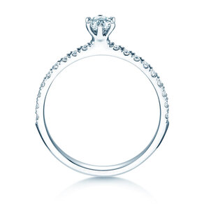 Engagement ring Classic Pavé in 18K white gold with diamonds 0.40ct G/SI