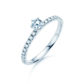 Engagement ring Classic Pavé in 18K white gold with diamonds 0.40ct G/SI