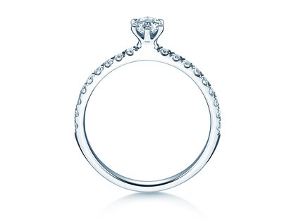 Engagement ring Classic Pavé in 14K white gold with lab-grown diamonds 0.50ct E/VS