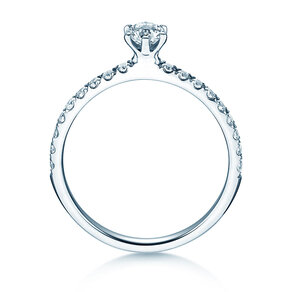 Engagement ring Classic Pavé in 14K white gold with lab-grown diamonds 0.50ct E/VS