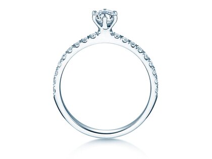 Engagement ring Classic Pavé in 18K white gold with diamonds 0.60ct G/SI