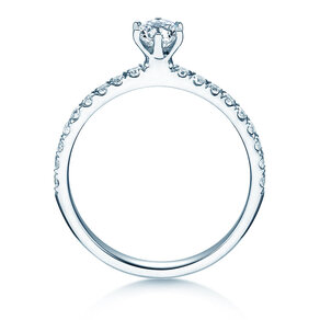 Engagement ring Classic Pavé in 18K white gold with diamonds 0.60ct G/SI
