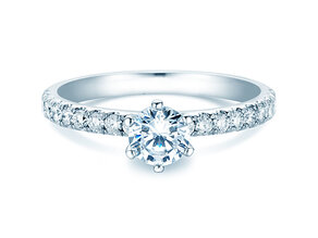 Engagement ring Classic Pavé in white gold