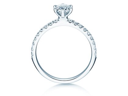 Engagement ring Classic Pavé in white gold