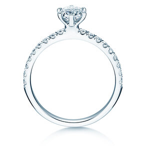 Engagement ring Classic Pavé in white gold