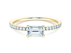 Engagement ring Emerald-Cut in yellow gold