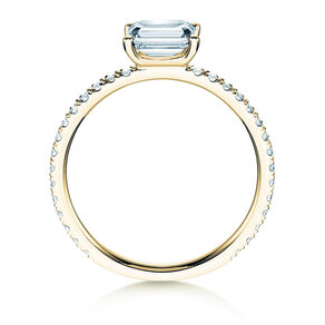 Engagement ring Emerald-Cut in yellow gold