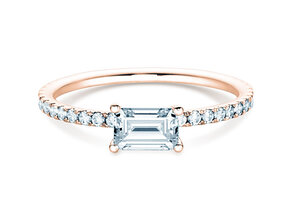 Engagement ring Emerald-Cut in rose gold