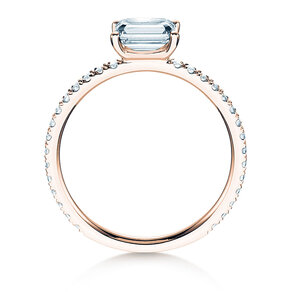 Engagement ring Emerald-Cut in rose gold