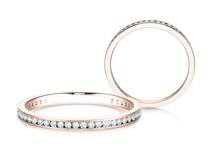Engagement ring Endless Love in 18K rosé gold with diamonds 0.20ct G/SI