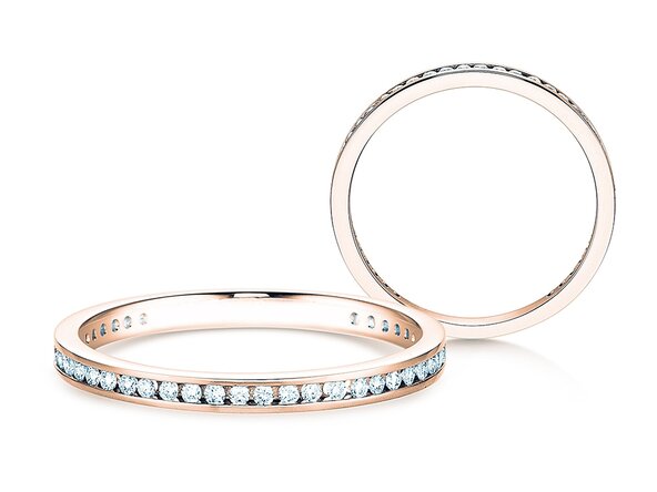 Engagement ring Endless Love in 18K rosé gold with diamonds 0.20ct G/SI