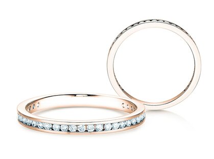 Engagement ring Endless Love in 18K rosé gold with diamonds 0.33ct