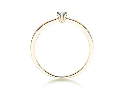 Engagement ring Classic Petite in 14K yellow gold with diamond 0.07ct G/SI