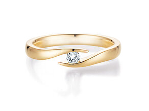 Engagement ring Twist in 14K yellow gold with diamond 0.20ct H/SI
