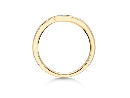 Engagement ring Twist in 14K yellow gold with diamond 0.20ct H/SI