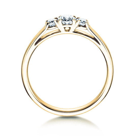 Engagement ring 3 Stones in yellow gold