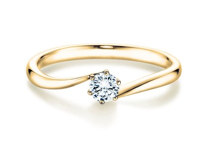 Engagement ring Devotion in 18K yellow gold with diamond 0.10ct H/SI