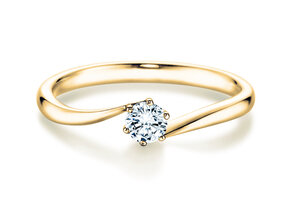 Engagement ring Devotion in 18K yellow gold with diamond 0.10ct H/SI
