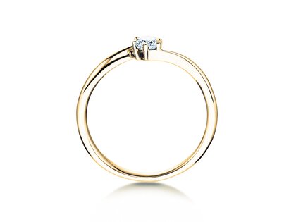 Engagement ring Devotion in 18K yellow gold with diamond 0.10ct H/SI