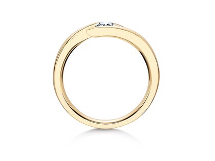Engagement ring Twist in 9K yellow gold with diamond 0.30ct H/SI