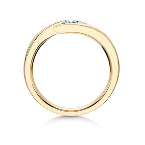 Engagement ring Twist in 9K yellow gold with diamond 0.30ct H/SI