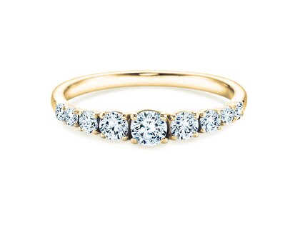 Engagement ring 9 Diamonds in 14K yellow gold with diamonds 0.43ct G/SI