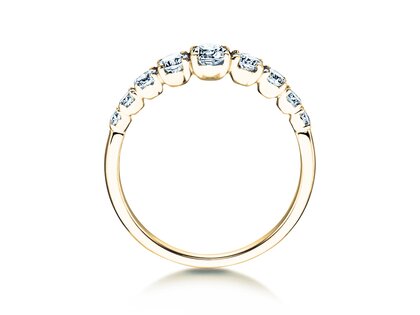 Engagement ring 9 Diamonds in 14K yellow gold with diamonds 0.43ct G/SI