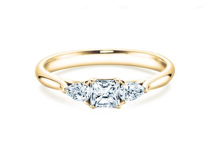 Engagement ring Vivid Asscher in 14K yellow gold with diamonds 0.53ct G/SI