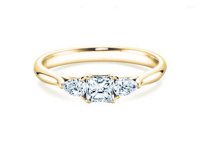 Engagement ring Vivid Asscher in 14K yellow gold with diamonds 0.53ct G/SI