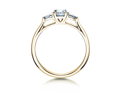 Engagement ring Vivid Asscher in 14K yellow gold with diamonds 0.53ct G/SI
