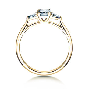 Engagement ring Vivid Asscher in 14K yellow gold with diamonds 0.53ct G/SI