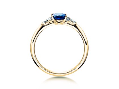 Engagement ring Vivid in 14K yellow gold with sapphire 1.00ct and diamonds 0.12ct