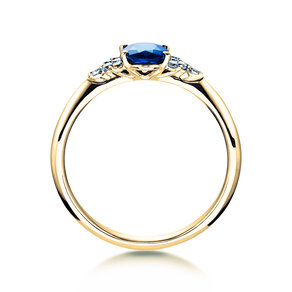 Engagement ring Vivid in 14K yellow gold with sapphire 1.00ct and diamonds 0.12ct