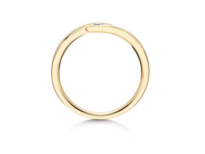 Engagement ring Twist in 14K yellow gold with diamond 0.05ct H/SI