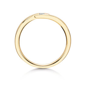 Engagement ring Twist in 14K yellow gold with diamond 0.05ct H/SI
