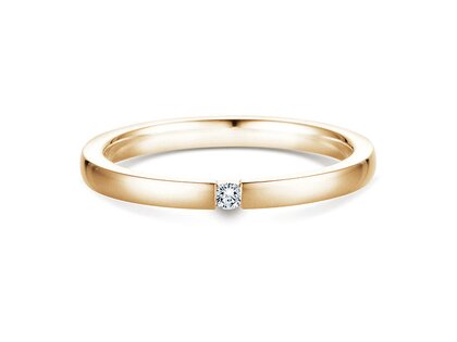 Engagement ring Infinity in 14K yellow gold with diamond 0.07ct H/SI