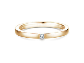 Engagement ring Infinity in 14K yellow gold with diamond 0.07ct H/SI