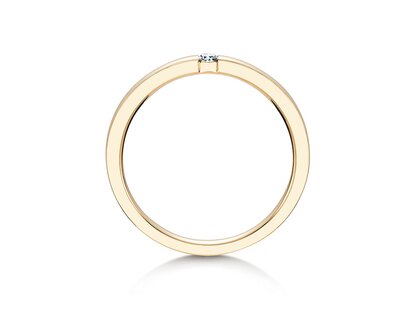 Engagement ring Infinity in 14K yellow gold with diamond 0.07ct H/SI