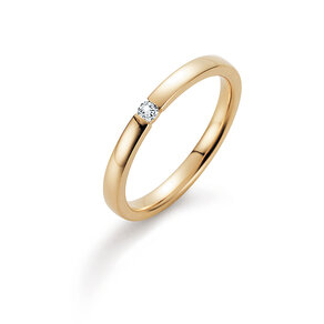 Engagement ring Infinity in 14K yellow gold with diamond 0.07ct H/SI