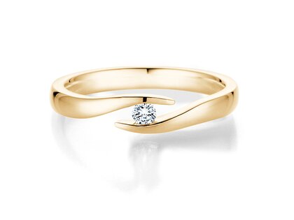 Engagement ring Twist in 14K yellow gold with diamond 0.07ct H/SI
