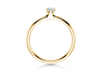 Engagement ring Classic 6 in 18K yellow gold with diamond 0.10ct H/SI