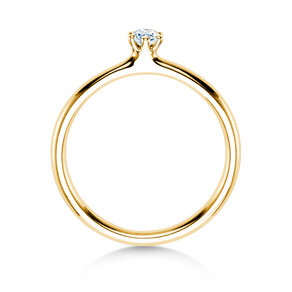 Engagement ring Classic 6 in 18K yellow gold with diamond 0.10ct H/SI
