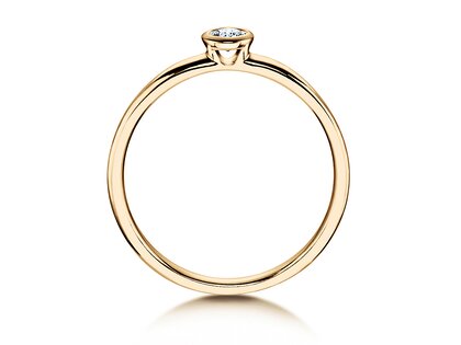 Engagement ring Eternal in 14K yellow gold with diamond 0.10ct H/SI