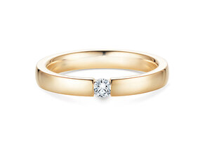 Engagement ring Infinity in 14K yellow gold with diamond 0.10ct H/SI