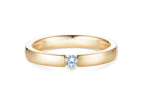 Engagement ring Infinity in 18K yellow gold with diamond 0.10ct H/SI