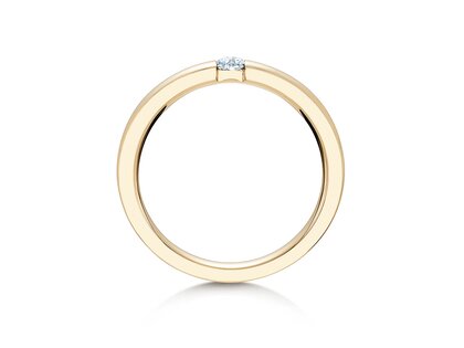 Engagement ring Infinity in 18K yellow gold with diamond 0.10ct H/SI