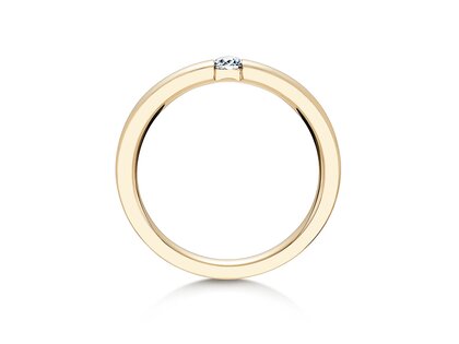 Engagement ring Infinity in 14K yellow gold with diamond 0.10ct H/SI