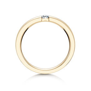 Engagement ring Infinity in 14K yellow gold with diamond 0.10ct H/SI